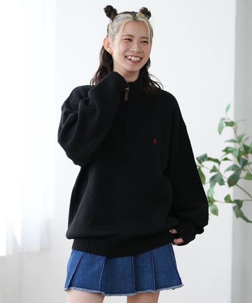 ニット セーター BEVERY HILLS P.C/ビバリーヒルズポロクラブ ハーフジップニット 4422-5751 レディース
