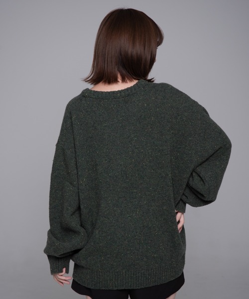 ニット セーター 「mahagrid/マハグリッド」 BASIC LOGO NEP KNIT SWEATER/ベーシックロゴ ネップニットセーター レ MAHAGRID ニット セーター 「mahagrid/マハグリッド」 BASIC