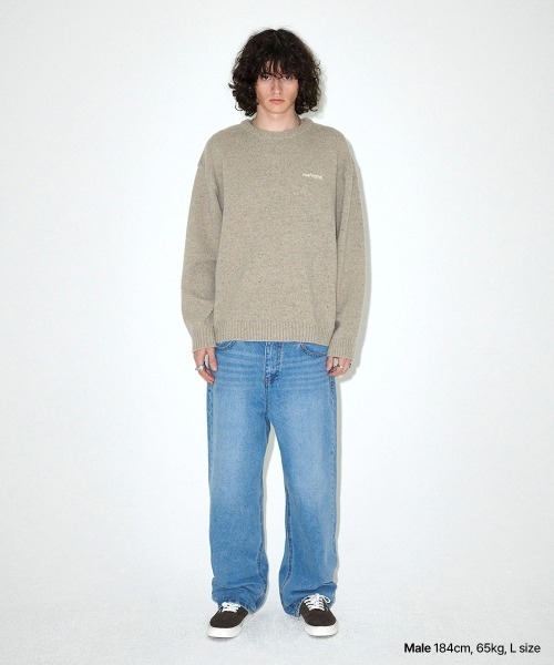 ニット セーター 「mahagrid/マハグリッド」 BASIC LOGO NEP KNIT SWEATER/ベーシックロゴ ネップニットセーター レ セール】『mahagrid/マハグリッド』 BASIC LOGO NEP KNIT