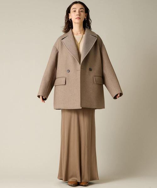 Liesse ピーコート pコート ボンディングハーフPコート レディース  