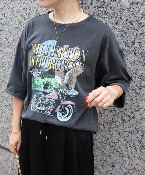 tシャツ 「MICA＆DEAL×GOOD ROCK SPEED」ロックT / 5分袖 / プリントTシャツ / コラボ レディース