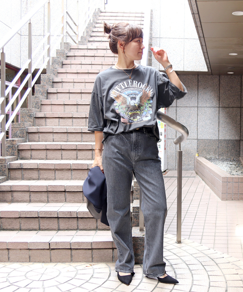 tシャツ 「MICA＆DEAL×GOOD ROCK SPEED」ロックT / 5分袖 / プリントTシャツ / コラボ レディース MICA&DEAL×GOOD ROCK SPEED】ロックT / 5分袖 / プリントTシャツ