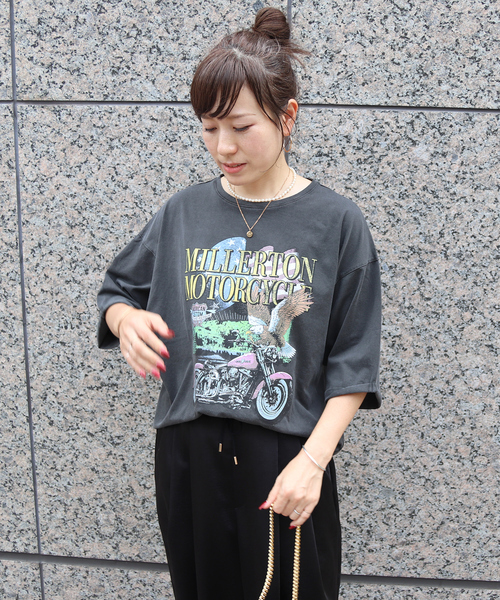 tシャツ 「MICA＆DEAL×GOOD ROCK SPEED」ロックT / 5分袖 / プリントTシャツ / コラボ レディース MICA&DEAL×GOOD ROCK SPEED】ロックT / 5分袖 / プリントTシャツ