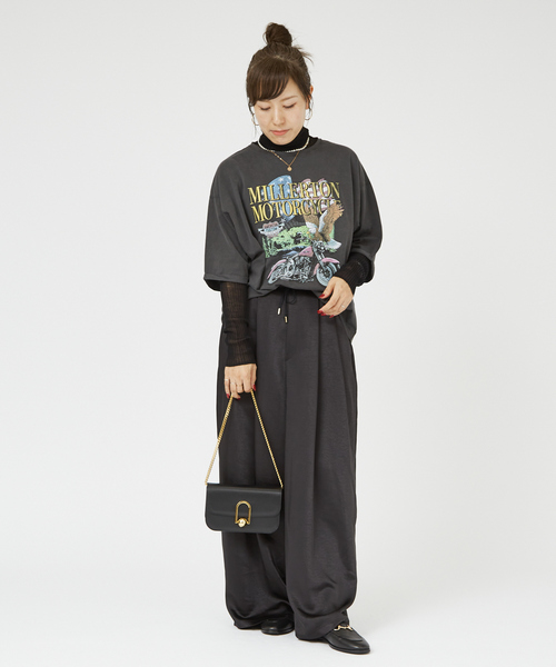tシャツ 「MICA＆DEAL×GOOD ROCK SPEED」ロックT / 5分袖 / プリントTシャツ / コラボ レディース MICA&DEAL×GOOD ROCK SPEED】ロックT / 5分袖 / プリントTシャツ