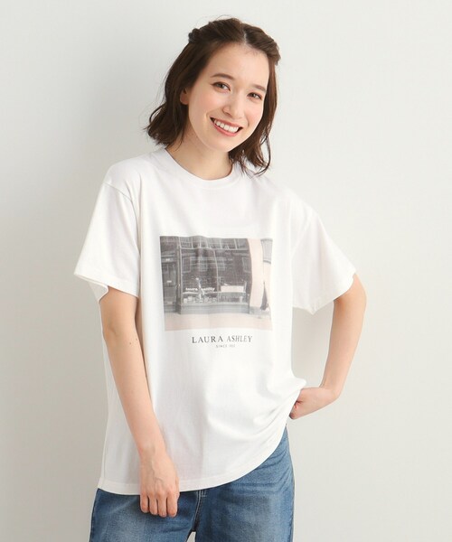 tシャツ 「大人気！日本製/Laura Ashley ヒストリーフォト」 第一号店 フォトTシャツ レディース