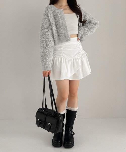 ホワイト ブラック ハンドバッグ Heather ショルダーバッグ バッグ WポケットショルダーBAG