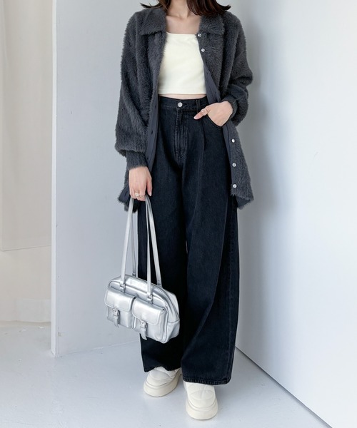 WポケットショルダーBAG JEANASIS ジーナシス WポケットショルダーBAG ブラック