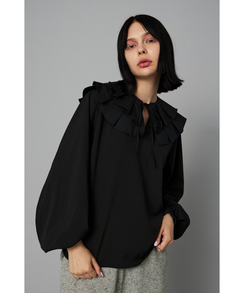 ブラウス シャツ Frill collar blouse　　フリルカラーブラウス レディース