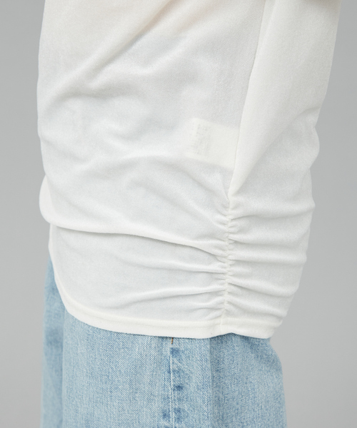 tシャツ サイドシャーリングベロアロンT レディース : ZOZOTOWN