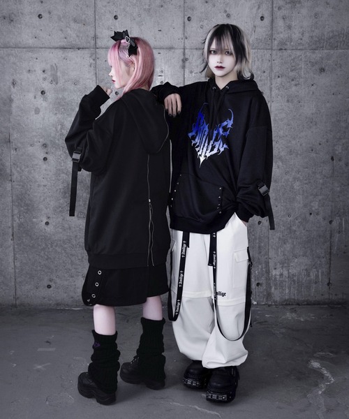 amilige パーカー Amiligeロゴ裾ZIP半袖カットソーパーカー– A AM STUDIO