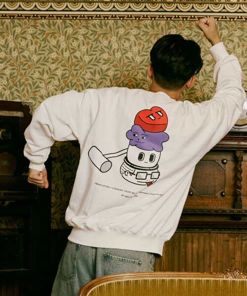 トレーナー スウェット Kurt Wu/カート ウー KURTS FRIENDS SWEAT/バックプリント クルーネック スウェット メンズ | FREAK'S STORE