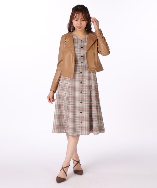 LAISSE PASSE 「LAISSE PASSE」 半袖ワンピース 40 ブラック