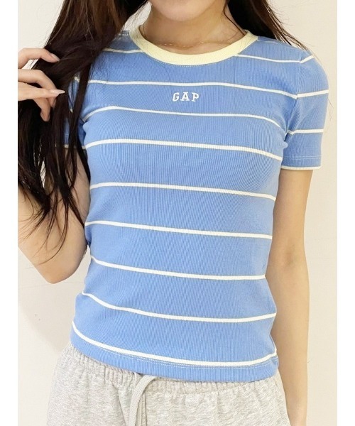 tシャツ モダンリブ GAPロゴ クロップドTシャツ レディース GAP tシャツ モダン クロップド Gapロゴtシャツ レディース