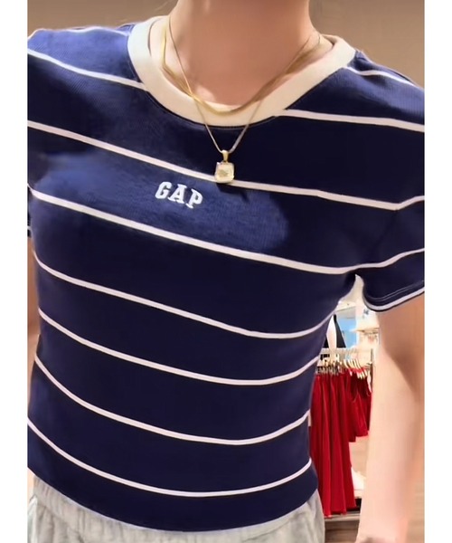 GAP tシャツ モダン クロップド Gapロゴtシャツ レディース