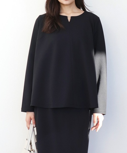 tシャツ もちもちジョーゼット Ａライントップス「セットアップ可」 レディース