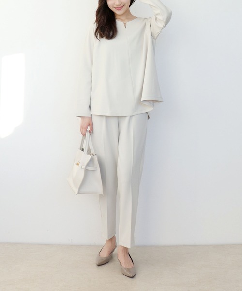 tシャツ もちもちジョーゼット Ａライントップス「セットアップ可」 レディース Jines tシャツ もちもちジョーゼット Aライントップス