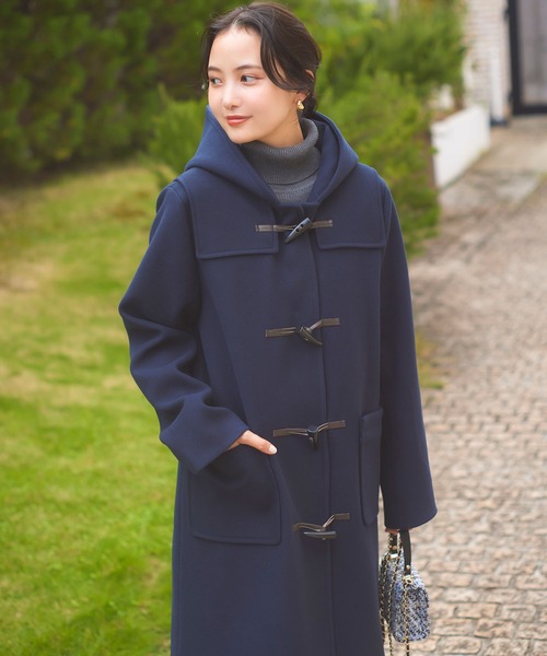 「KOBE LETTUCE」 ダッフルコート L ネイビー レディース_画像2