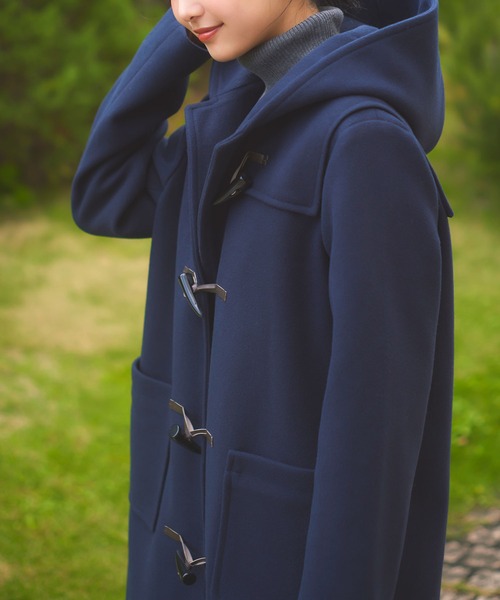 「KOBE LETTUCE」 ダッフルコート L ネイビー レディース_画像3