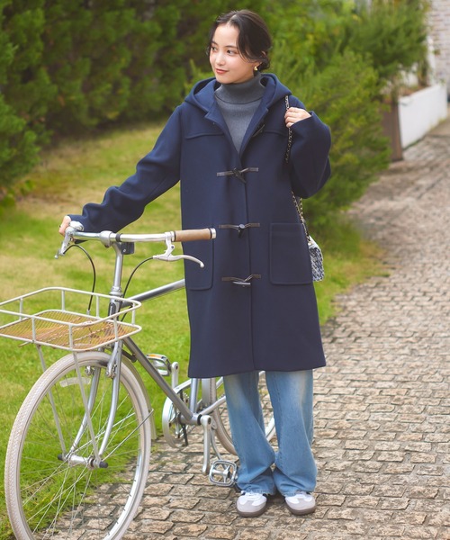 「KOBE LETTUCE」 ダッフルコート L ネイビー レディース_画像5