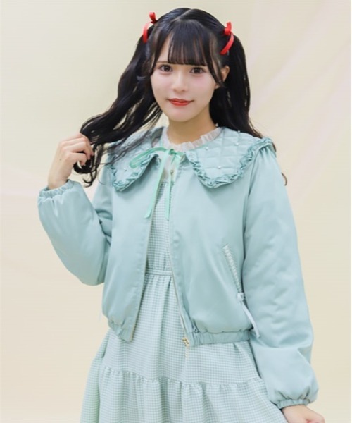 axes femme POETIQUE パールキルティングブルゾン axes femme POETIQUE ブルゾン アウター パールキルティング
