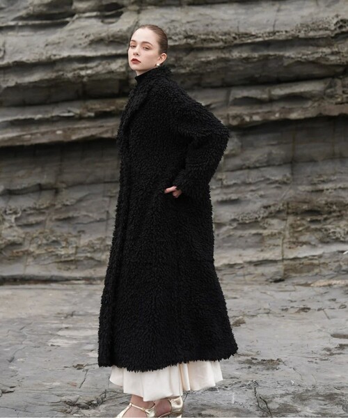 acka poodle boa long coat プードルボアロングコート acka poodle boa long coat プードルボアロングコート