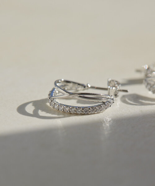 y project クリスタルフープピアス 極細フープ×クリスタルピアス | ear PAPILLONNER(イア パピヨネ