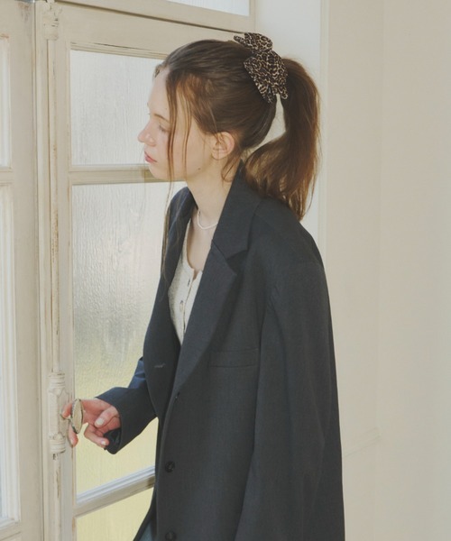 GIUNON ヘアクリップ leopard ribbon barrette / レオパード