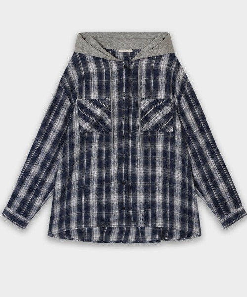 ブラウス シャツ 「BELLIDE MADE」 エアプランジュリーフードチェックシャツ レディース メンズ BEIDELLI ブラウス シャツ 「BELLIDE MADE」 エアプランジュリー