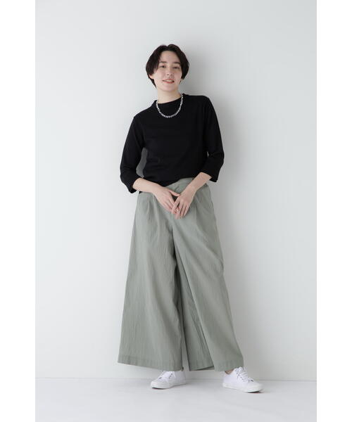 【未使用品】HUMAN WOMAN コットンリネンワイドパンツ human woman｜リネンコットンセミワイドパンツ | Rakuten
