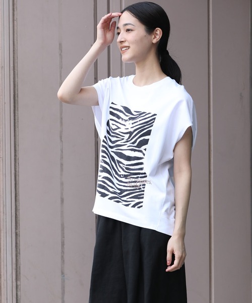 Denimtears コットン Tシャツ 半袖 ロゴ ストリート ゼブラ Denimtears コットン Tシャツ 半袖 ロゴ ストリート ゼブラ