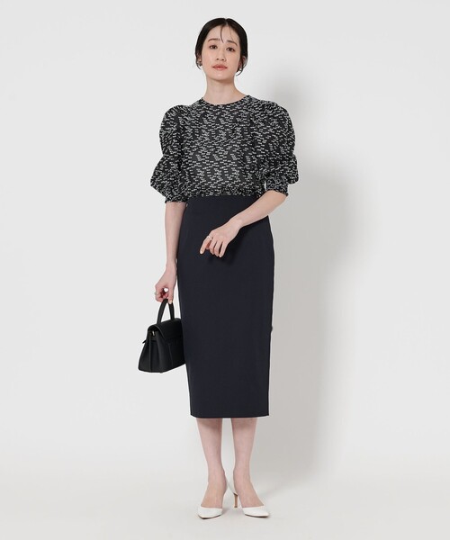 美品✨25SS ユナイテッドアローズ　カットジャガード パフスリーブ ブラウス RESORT1 フラワーカットジャガードブラウス