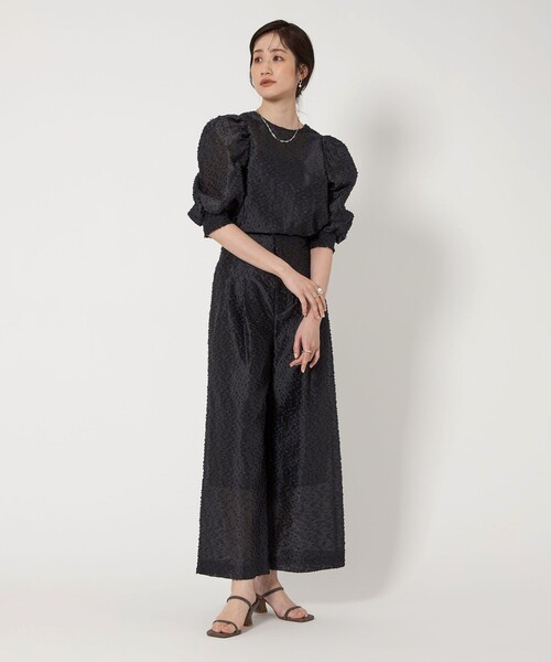 UNITED ARROWS ブラウス シャツ カットジャガード パフスリーブ
