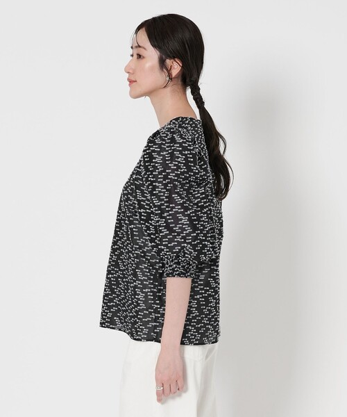 UNITED ARROWS ブラウス シャツ カットジャガード パフスリーブ