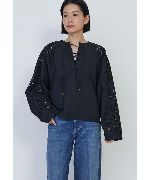 1er Arrondissement ブラウス シャツ エンブロイダリーブラウス 