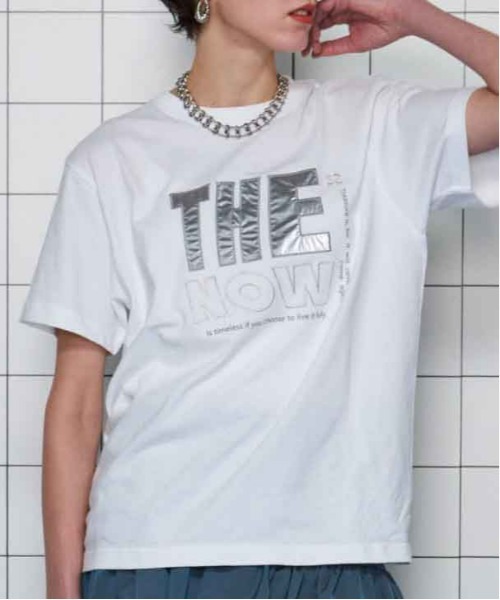 tシャツ THE NOW Logo T-shirt/THE NOWロゴTシャツ レディースの画像