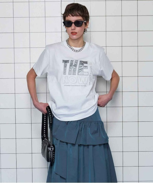 tシャツ THE NOW Logo T-shirt/THE NOWロゴTシャツ レディースの画像