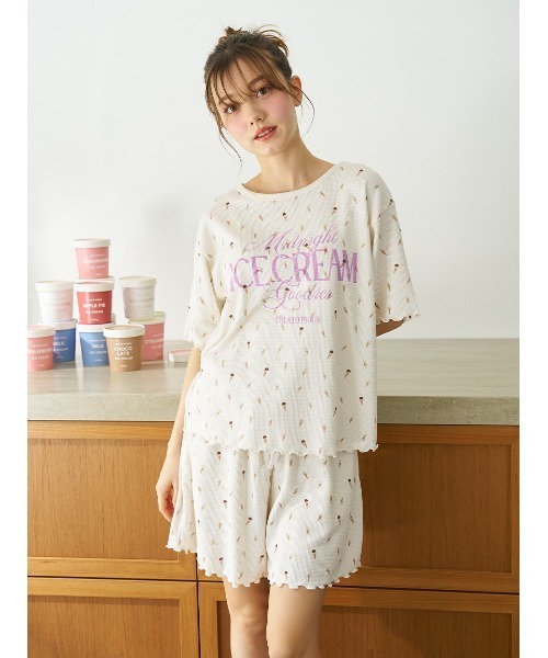 gelato pique ルームウェア 新品未使用 gelato pique パジャマ ルームウェア 「接触冷感」アイス柄