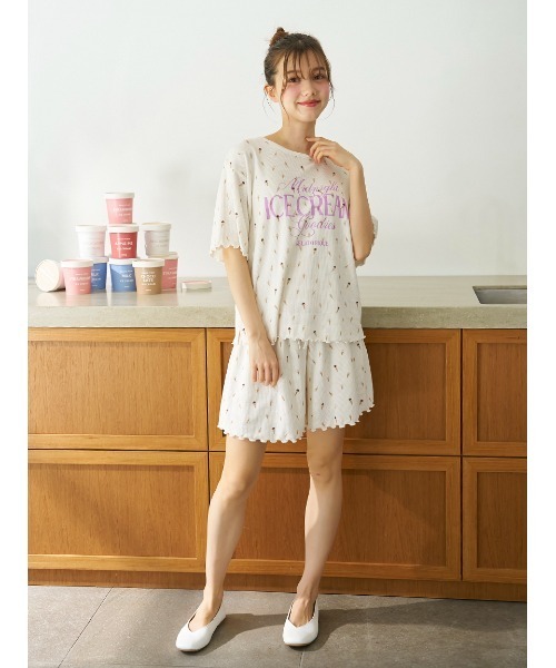 【新品未使用品】ジェラピケ アイスクリーム ルームウェア 半袖 短パン 男女共有 gelato pique パジャマ ルームウェア 「接触冷感」アイス柄