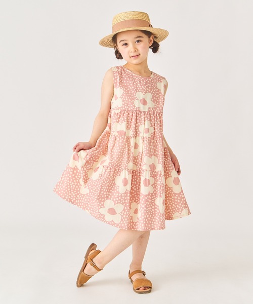 新品＊familiar キッズ ノースリーブ 花柄 ワンピース 100cm ever closet ワンピース 花柄ノースリーブワンピース キッズ