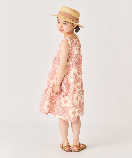 little cotton clothes 花柄ノースリーブワンピース メール便可】リトルエスティークローゼット A37554-02-13mm