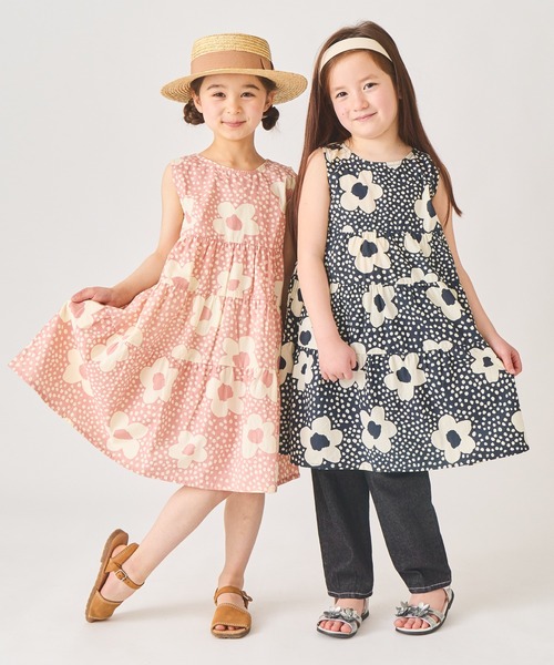 新品＊familiar キッズ ノースリーブ 花柄 ワンピース 100cm ever closet ワンピース 花柄ノースリーブワンピース キッズ