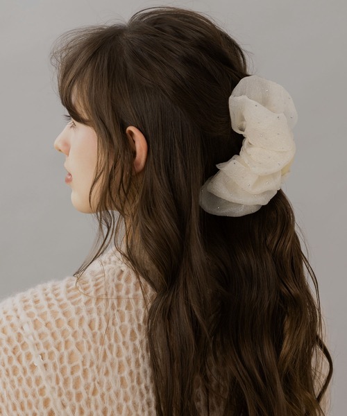 エニグマのヘアクリップ LA MUe ヘアクリップ 「LA MUE」シフォンドットバンスクリップ