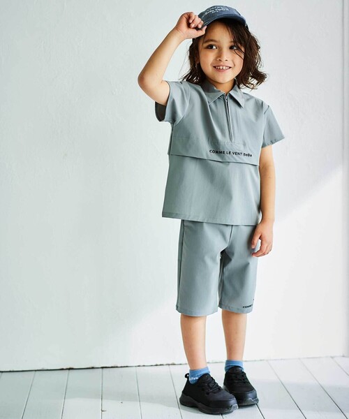 BeBe セットアップ ストレッチナイロンシャツ+ハーフパンツ