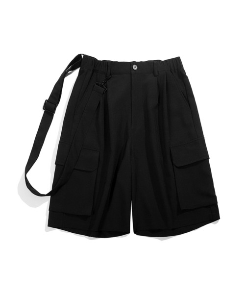カーゴパンツ サスペンダー付きカーゴショーツ メンズ