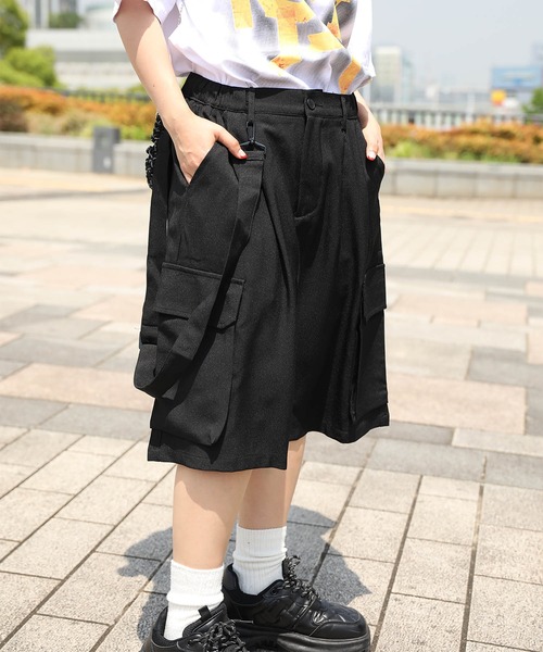90's MILKBOY 2way サスペンダー付き カーゴパンツ ハーフパンツ 1990's MILKBOY ARCHIVE 2WAY Suspender Cargo Camo Pants