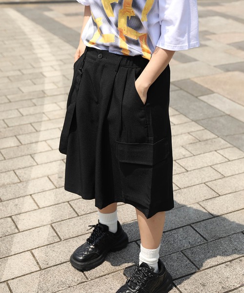カーゴパンツ サスペンダー付きカーゴショーツ メンズ