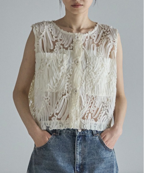 ベスト・ジレ FAY Women Outer NAW10493790WID C201 Beige shopnikoniko ベスト ジレ ジャガード柄 サイドオープンロング