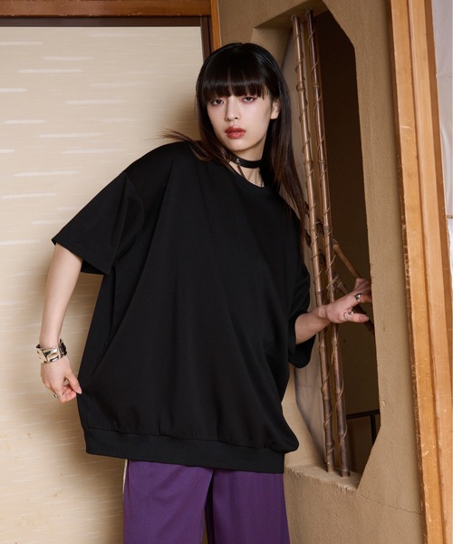 Ellno Loset tシャツ 「狐独」フォックス刺繍ルーズTシャツ