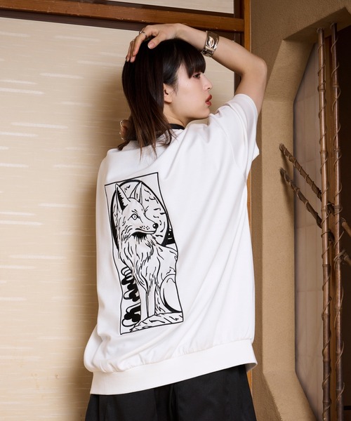 【狐独】メッシュデザインジップフーディ Ellno Loset Ellno Loset パーカー 「狐独」メッシュデザインジップフーディ