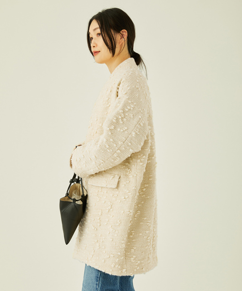 「journal standard L'essage」 ノーカラーコート FREE ネイビー レディース_画像5